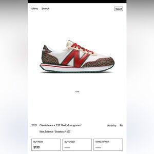 New Balance Red and Green Patterned Sneakers